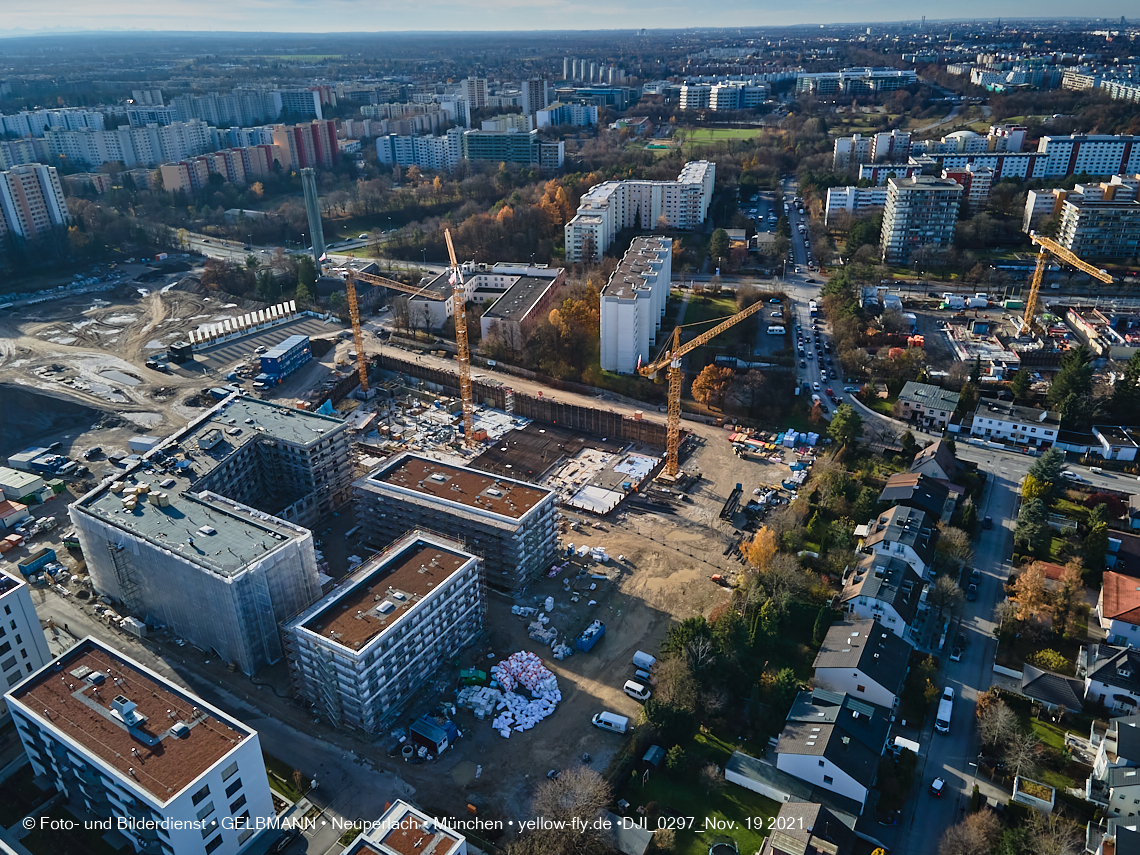 19.11.2021 - Luftbilder von der Baustelle Alexisquartier und Pandion Verde in Neuperlach